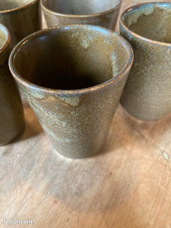 Lot de 5 verres en grès Digoin vintage – années 70/80 (image 9)