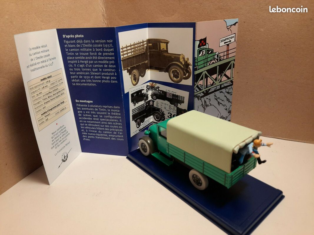 SPLENDIDE VOITURE TINTIN 1/24° CRABE PINCE OR N°25 - NEUF EN BOITE
