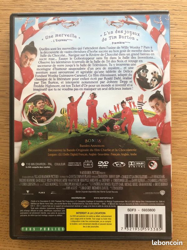 Coffret dvd Charlie et la chocolaterie (image 2)