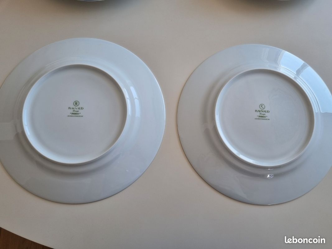 Lot De 5 Assiettes Raynaud Limoges France - L'Allée Du Roy, 19 Cm, Motif Floral Art Déco - Occasion