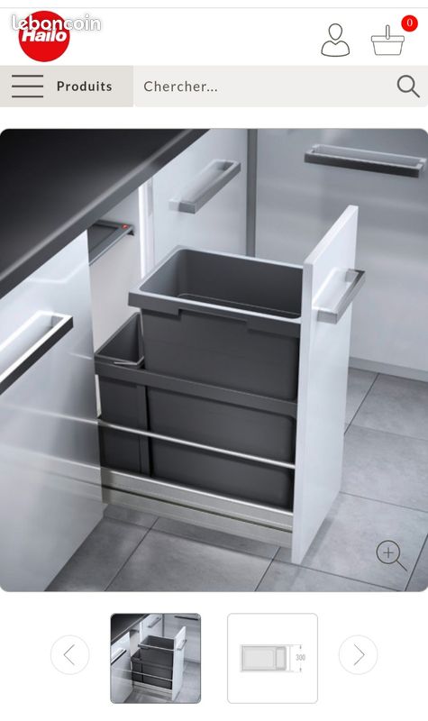 Poubelle encastrable 2 bacs Hailo (image 1)