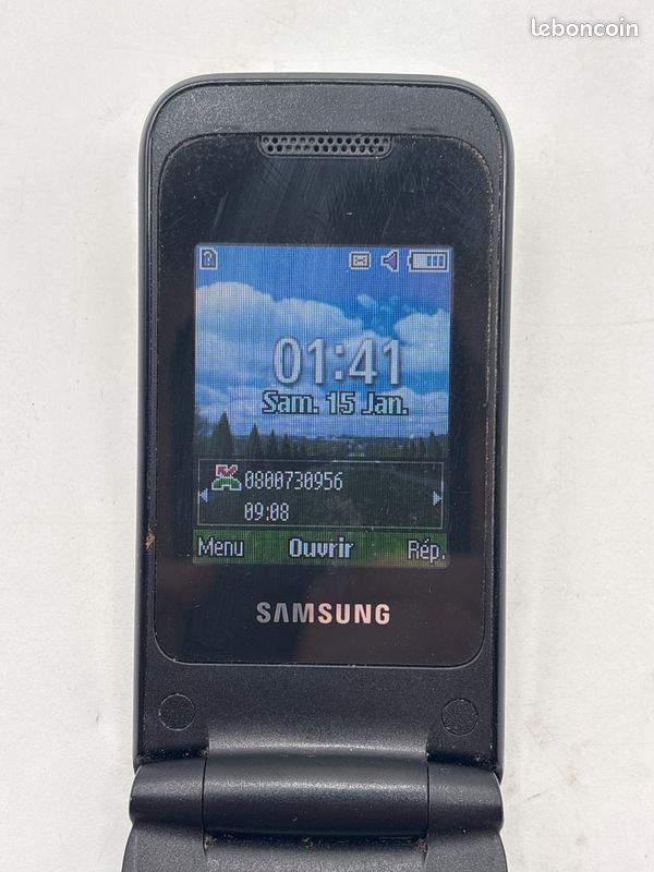 Samsung GT-E2530 téléphone à clapet noir fonctionnel vendu sans chargeur - #J53 (image 2)