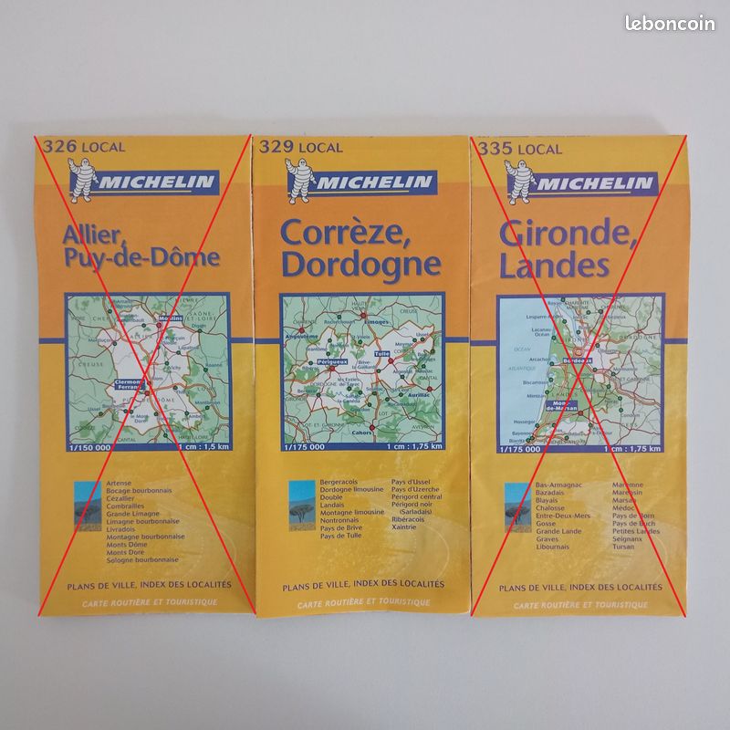 Lot De Cartes Routières Anciennes Michelin Et Autres – France – Occasion
