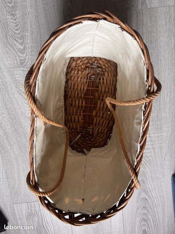 Panier osier rigide doublé avec anse en corde (image 3)