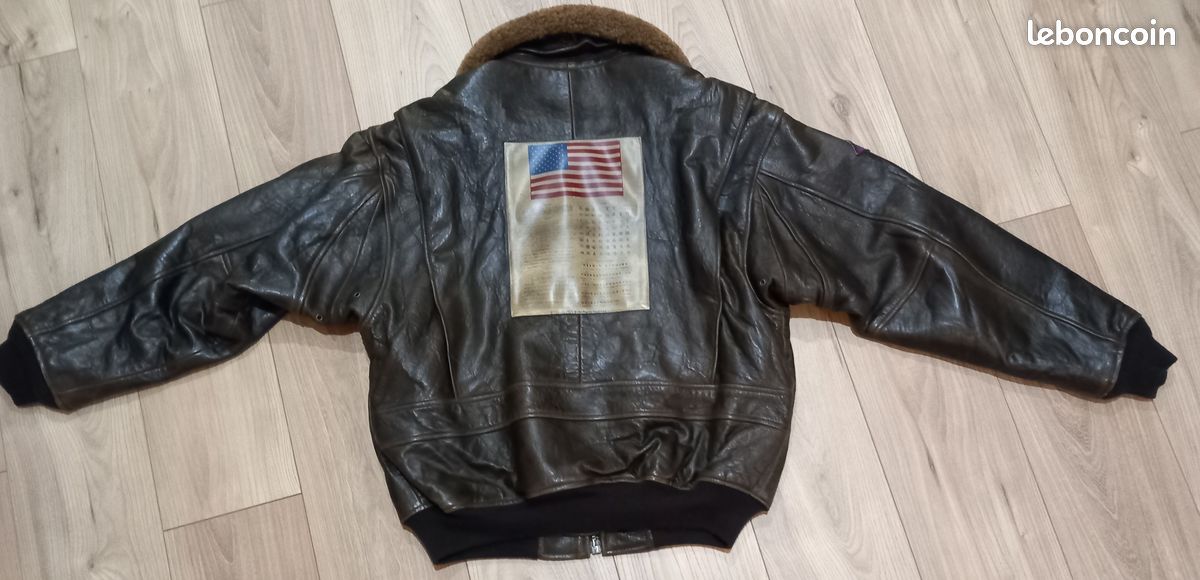 Veste En Cuir Chiné Collection - Taille 1 - Style Moto - Occasion Très Bon état