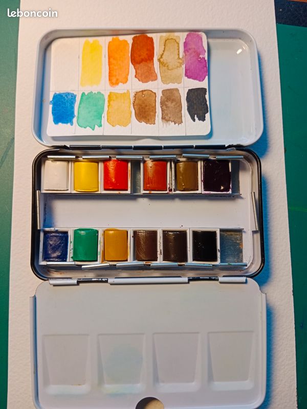 Boîte à Cartes Vide Aquarelles Winsor & Newton - Vintage En Papier - Occasion - Fabriqué Au Royaume-Uni