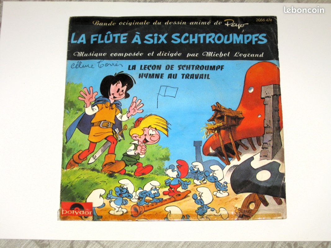 La Flûte A Six Schtroumpfs - La Leçon De Schtroumpf / Hymne Au Travail / 45T (image 1)