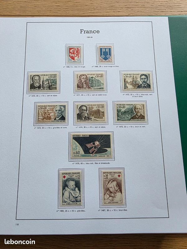 Collection timbres France 1960-1978 COMPLÈTE - 87 pages LUXE - Neufs * sans charnière (image 9)