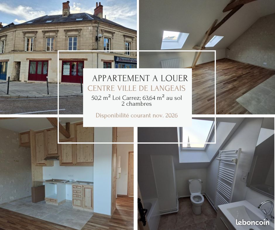 Appartement 3 pièces 47 m² · à Langeais · 47 m² · 755 €/mois