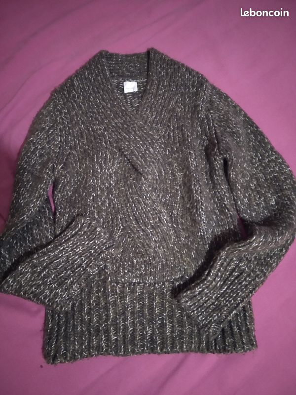 PULL Camaïeu beige et blanc (image 2)