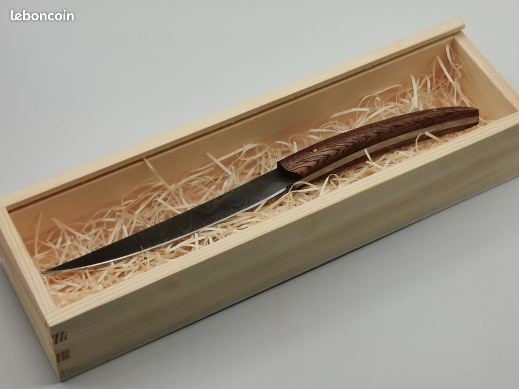 Couteau De Chasse En Acier Damas Artisanal – Le Camarguais – Édition Limitée - Coutellerie Hosteel (image 14)