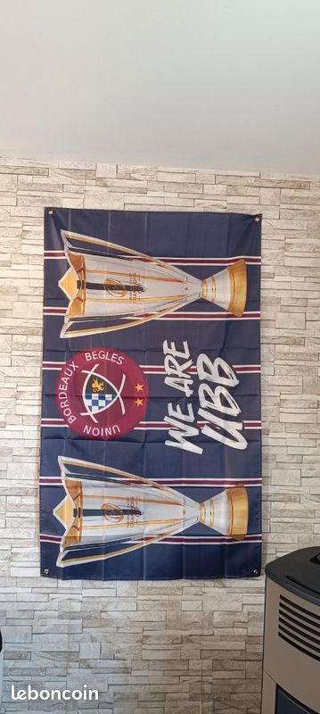 Drapeau UBB Union bordeaux Bègles taille 90 cm par 150 cm neuf (image 6)