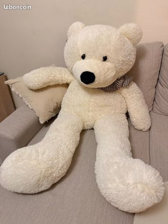 Ourson en peluche XXL Blanc 160 cm