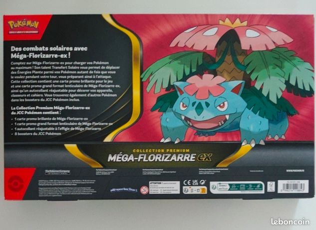 Pokémon Mini-boîte Méga-Héroïsme Méga-Florizarre - Autocollant, Carte Artistique & 2 Boosters JCC Pokémon