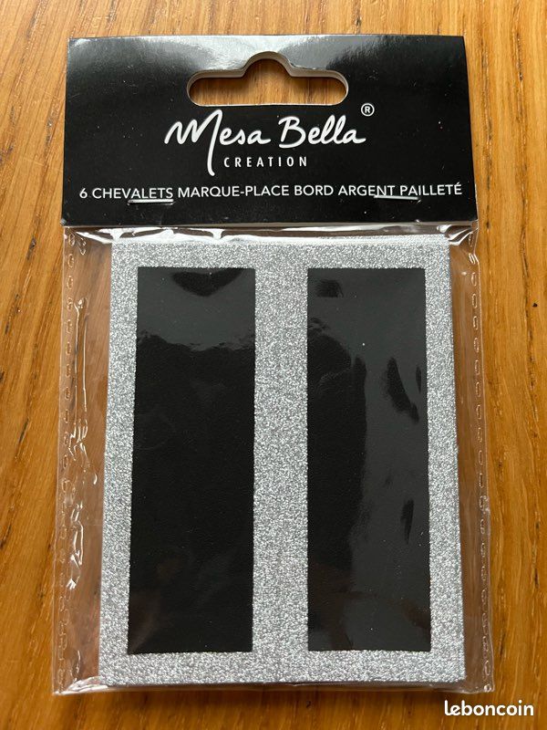 Lot de 6 chevalets marque places bord argenté pailleté Neuf (image 1)