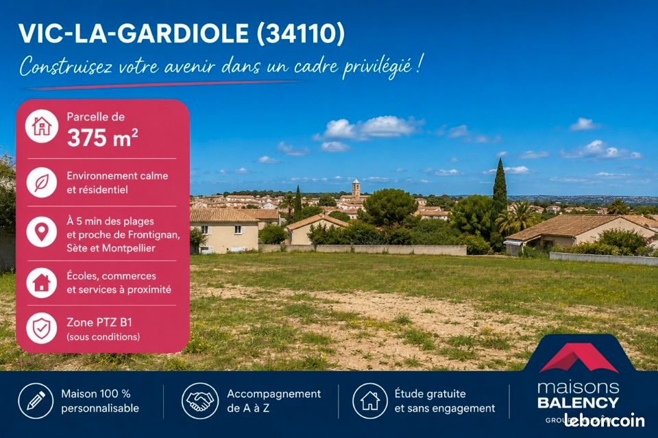 Terrain 375 m² · à Vic-la-Gardiole · 219 000 €