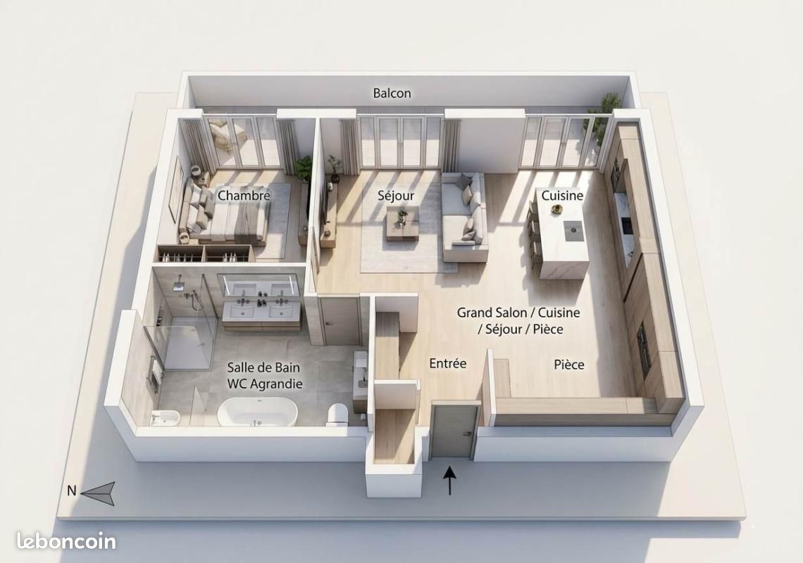Appartement 2 pièces 46 m² · à Marseille · 46 m² · 119 000 €