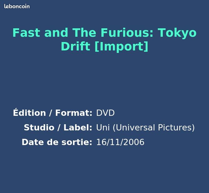 Fast and The Furious: Tokyo Drift [Import] (image 2)
