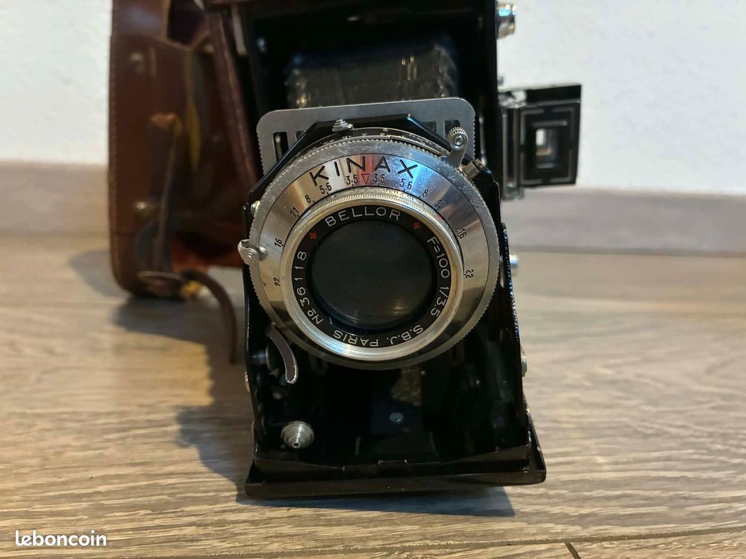 Appareil Photo Ancien KINAX à Soufflet - Objectif BELLOR F=100 1:3.5 - Vintage
