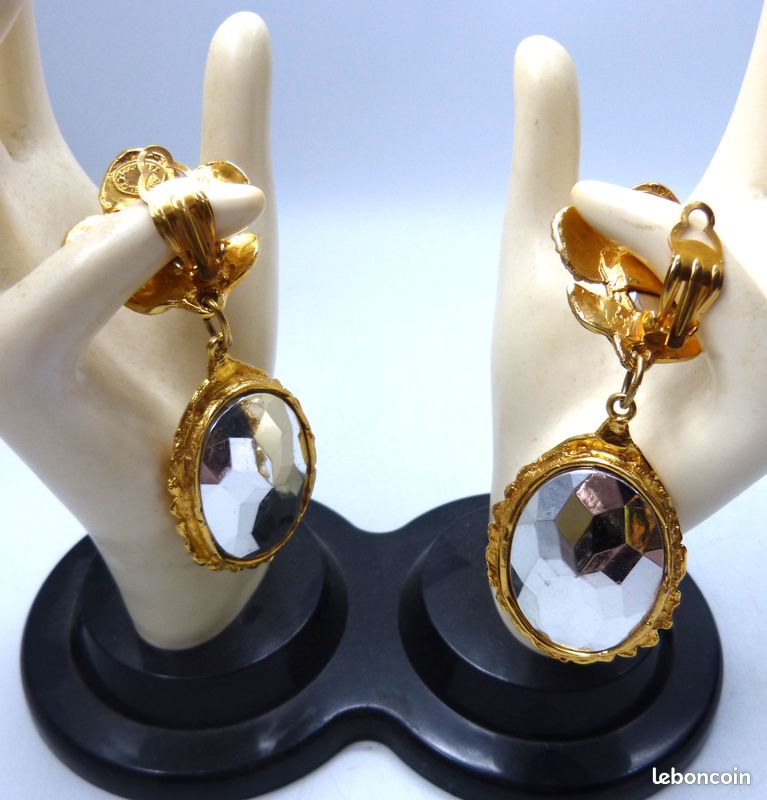 Boucles D'oreilles Clips Vintage - Modèle Signé, Occasion à Saisir