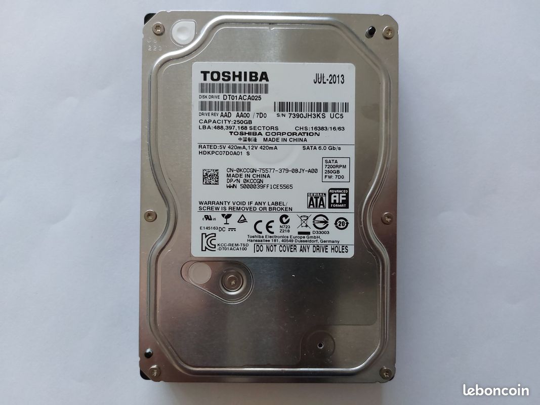 Disque dur Toshiba 250 Go (image 1)