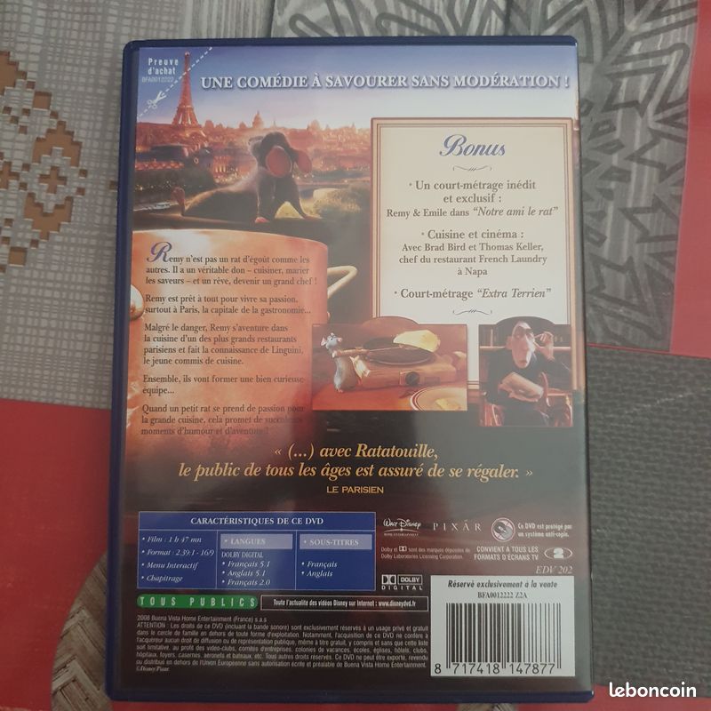 DVD Ratatouille Disney losange numéroté 90 (image 2)