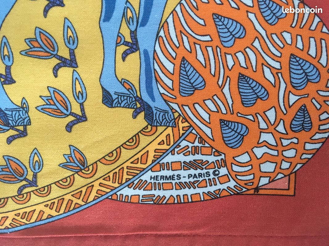 Sets De Table Hermès Imprimé Canard – Lot De 2, Tissu Vert, Occasion