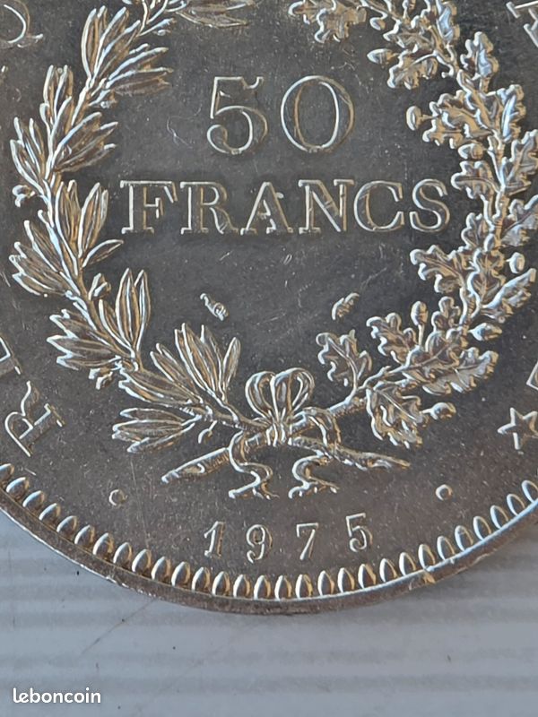 Pièce en argent 50 Francs Hercule 1975 (image 5)