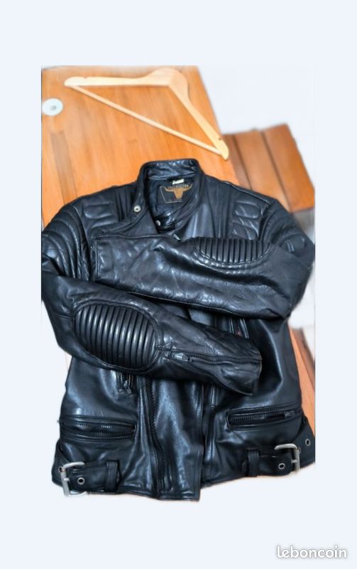 Veste Cuir Vintage Style Moto - Taille 38 Par Jeffery - Occasion Très Bon état
