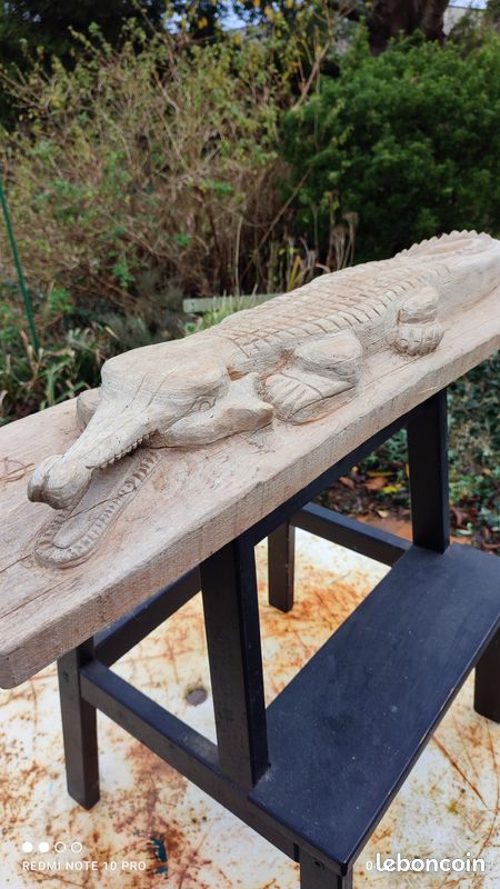 Panneau sculpté crocodile (image 3)
