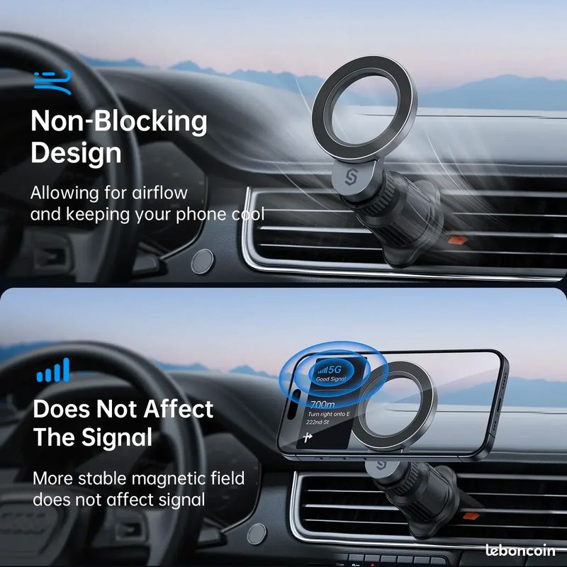 Support De Téléphone Magnétique Pour Voiture | Rotation à 360 Degrés - Support De Téléphone Portable Stable - Multifonctionnel - Accessoires De Voiture Pour Camion, VUS, Camping-car