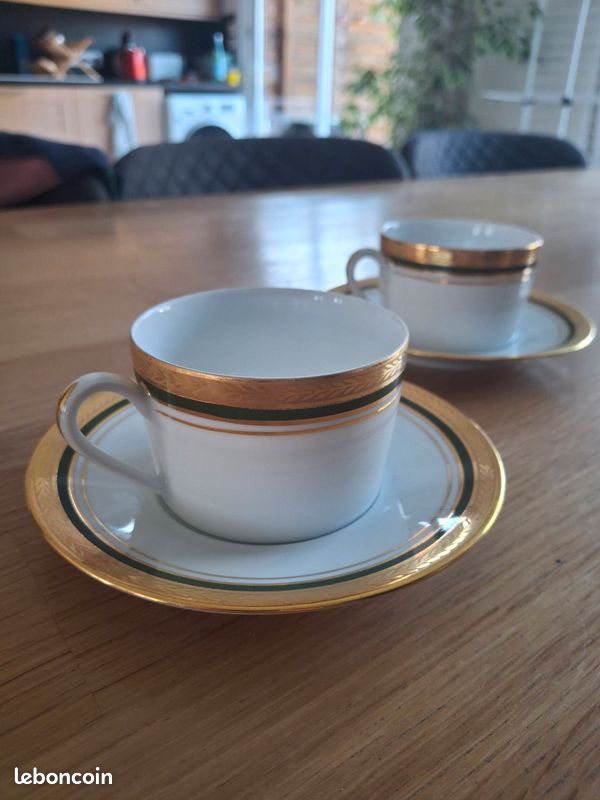 2 tasses porcelaine le lys royal limoge (image 1)
