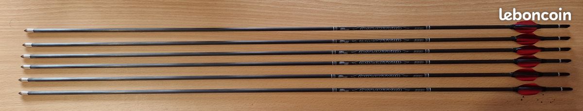 Flèches De Tir à L’arc - Lot De 12 - Bois, Embouts Laiton, Plume - Pour Longbow - Occasion