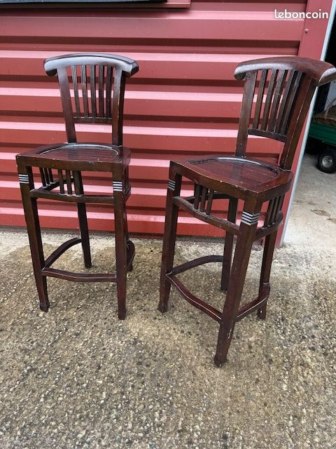 2 chaises de bar en bois noir (image 1)