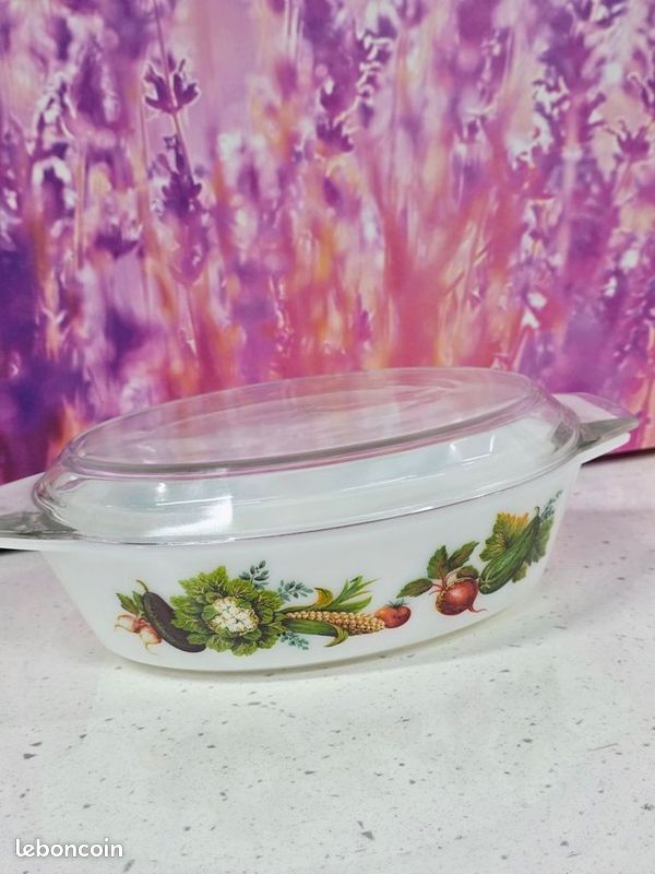 Cocotte en pyrex Autumn Glory avec couvercle en verre, années 60, JAJ - France