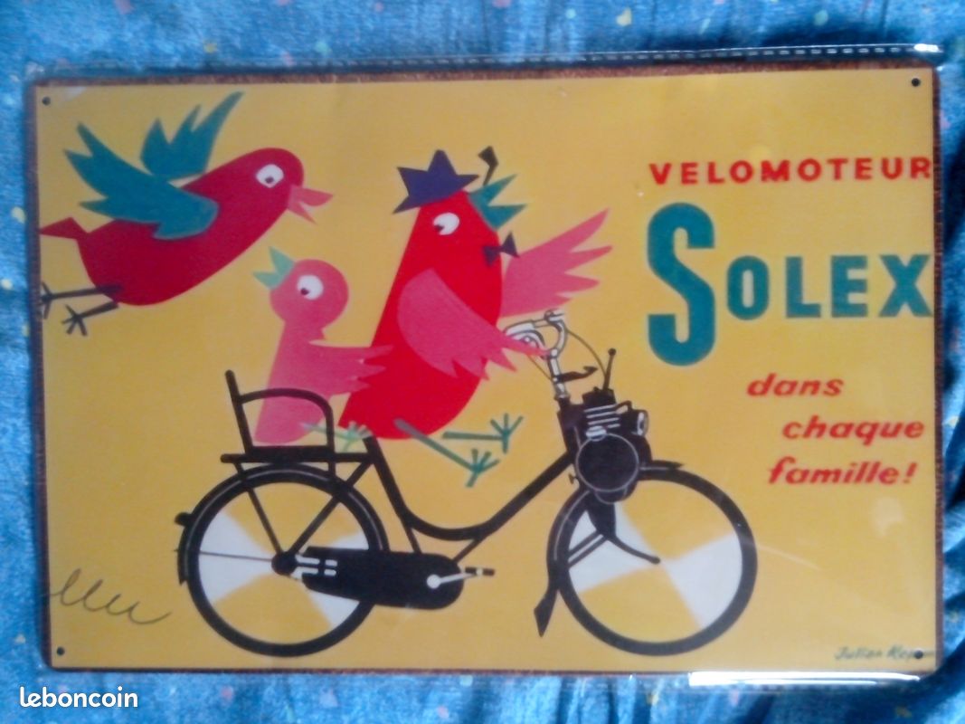 ENSEIGNE PUBLICITAIRE VÉLO vintage plaque cycles vélosolex, SOLEX mobylette EUR 50,35 - FR