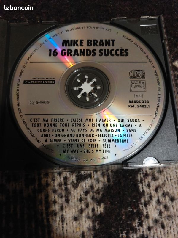 16 grands succes - mike brant - Cd album (image 4)