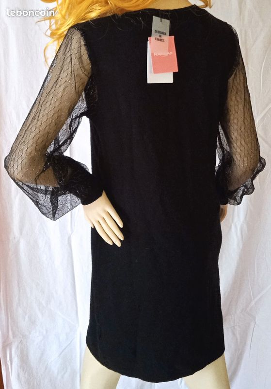 Robe Moulante Femme Pourquoi Pas - Noire Et Grise Taille M