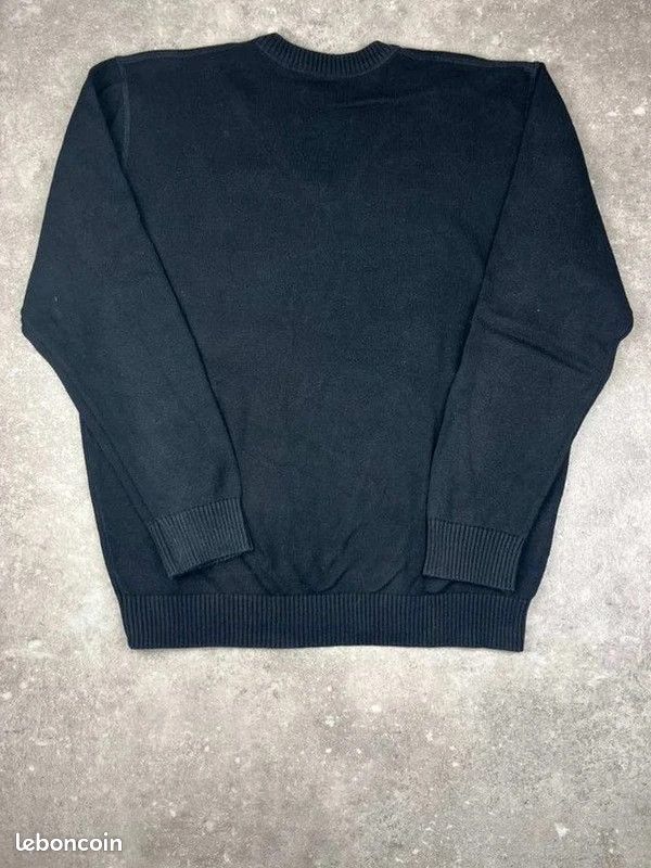 Pull À Col V Lacoste Taille (5) L Homme Noir Logo Brodé #LA504 (image 6)