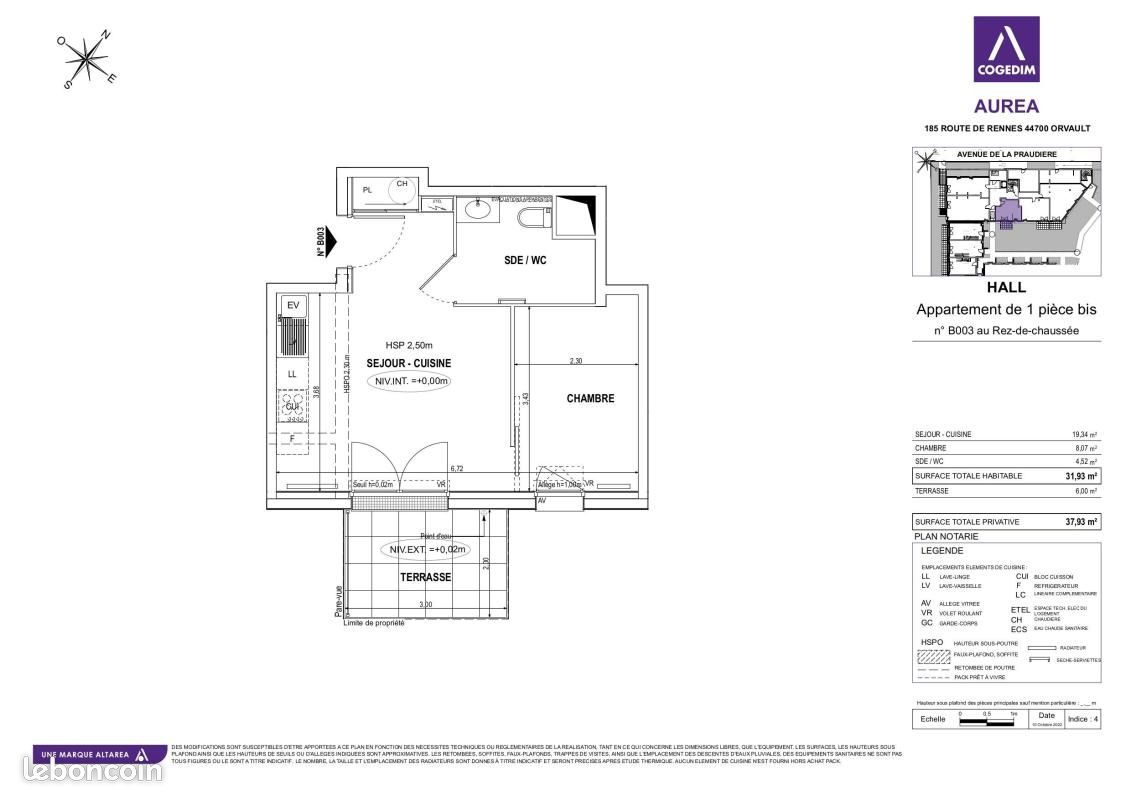 Appartement 1 pièce 31 m² · à Orvault · 31 m² · 499 €/mois