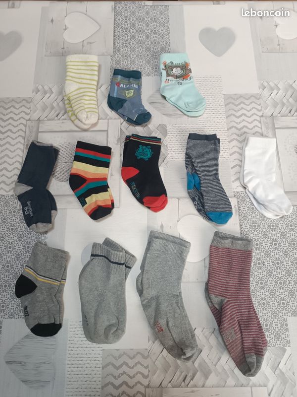 12 paires de chaussettes du 15/18 au 27/30 (image 1)