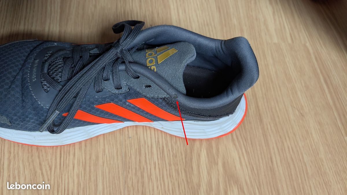 Chaussures de sport Adidas, gris avec orange fluo, 36,5 (image 7)