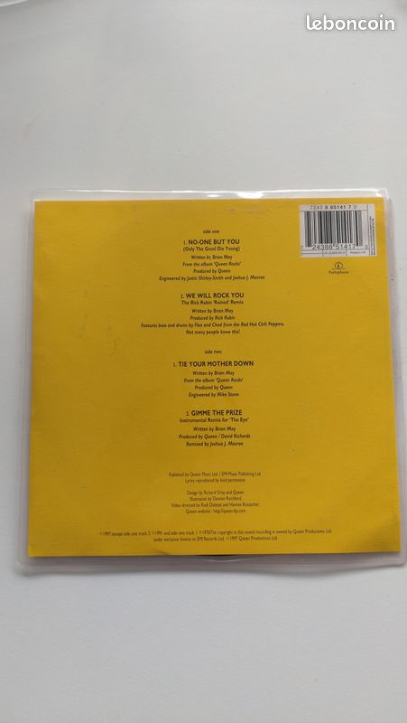 Picture disque " No one but you " Queen, dédicacé par Brian May (image 3)