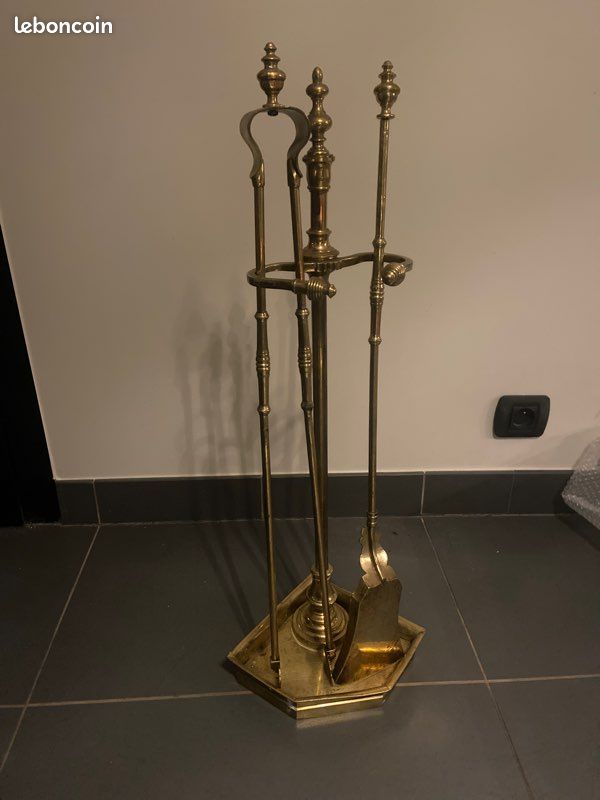 Serviteur De Cheminée En Laiton – Pelle Et Pince, 2 Pièces, Usage Domestique
