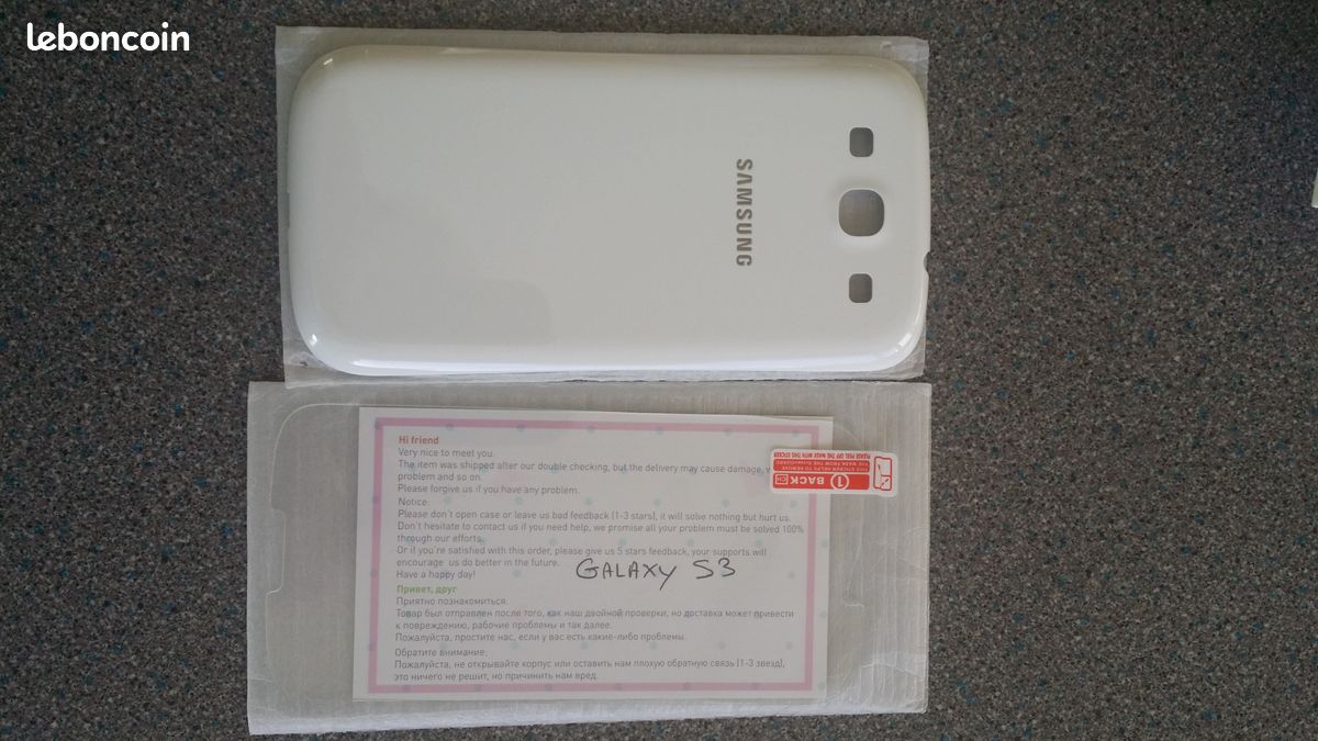 Coque blanche arrière Samsung s3 (image 1)