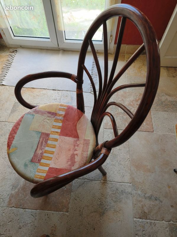 Bureau et Chaise "Vintage" bambou et rotin (image 5)