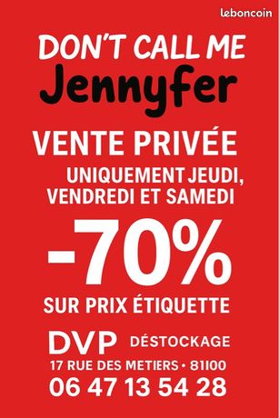 T Call Me Jennyfer Ouvert Dimanche Énorme Vente Privée Jennyfer