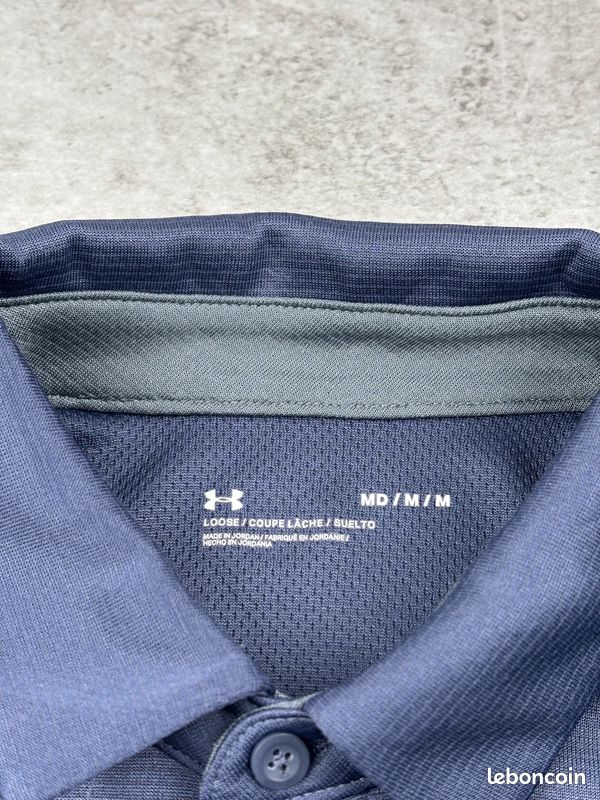 Polo Under Armour | Taille M Homme | Bleu marine | Logos avant arrière #770 (image 14)