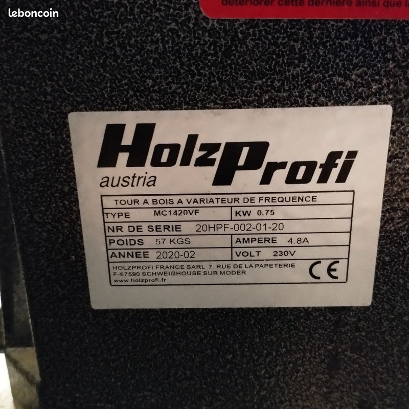 Tour à bois Holzprofi monophasé à variateur de fréquence MC1420VF + piètement (image 13)