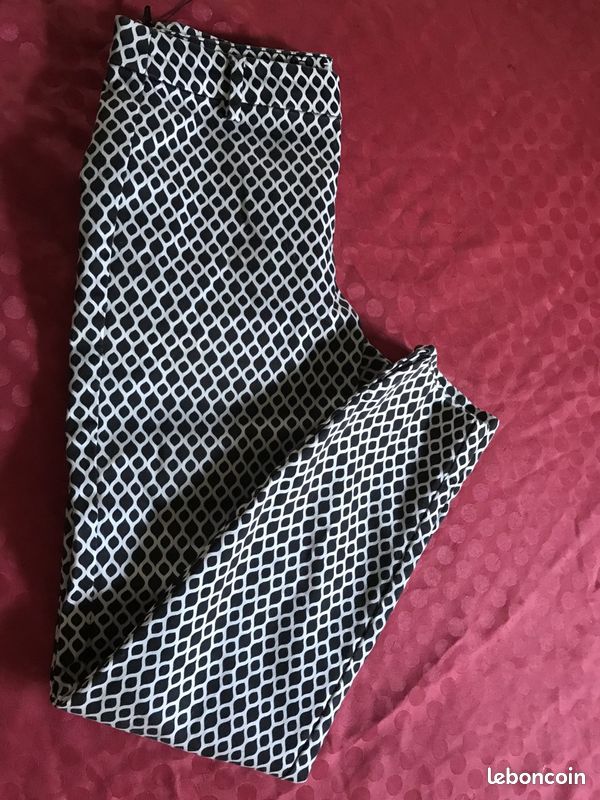 Pantalon noir et blanc - H & M - T.34 (image 7)